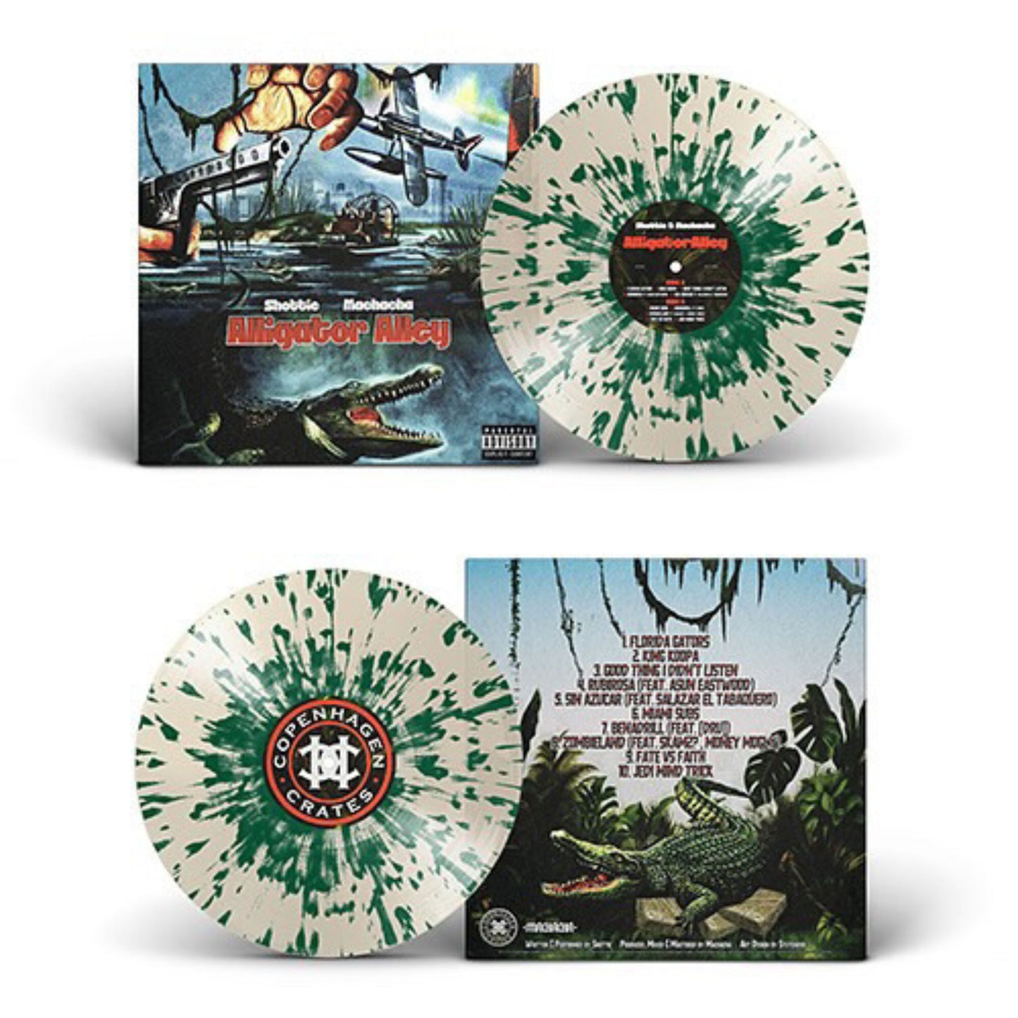Shottie x Machacha - ALLIGATOR ALLEY Vinyl Record (White & Green Splatter) *LIMITED*