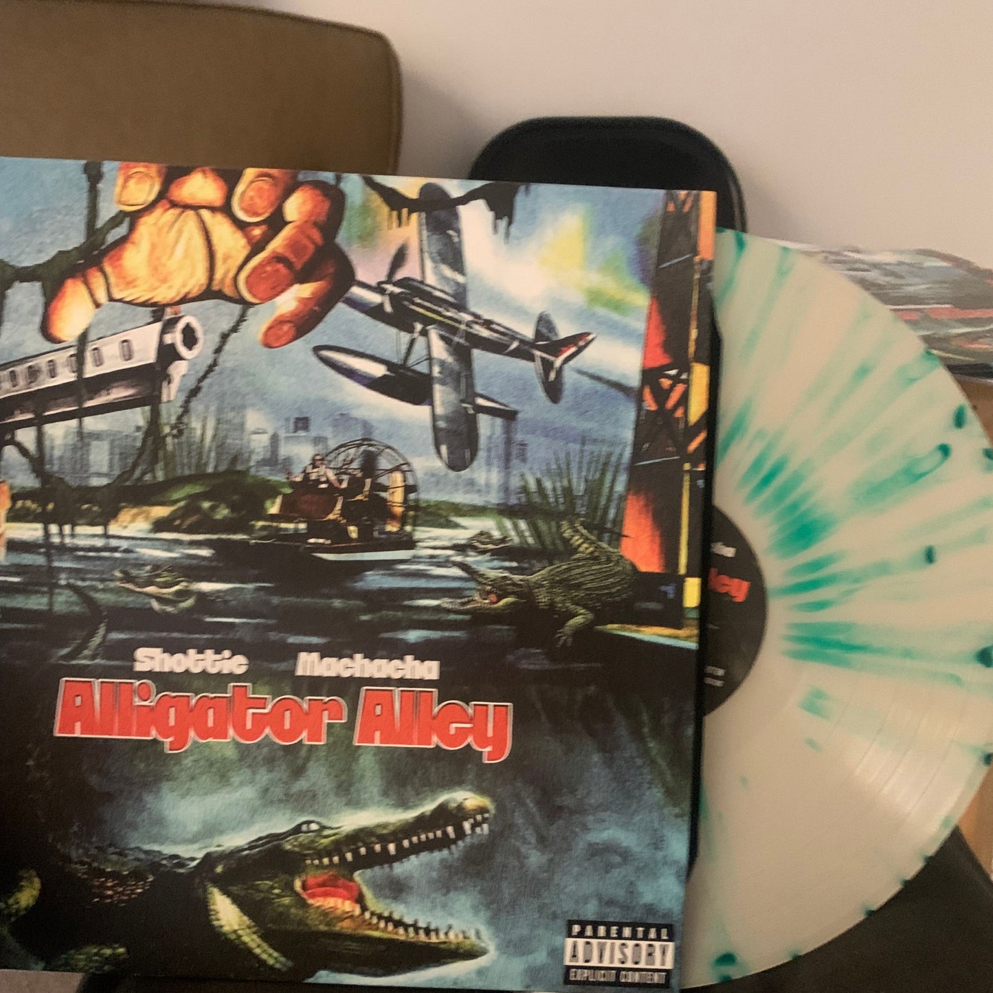 Shottie x Machacha - ALLIGATOR ALLEY Vinyl Record (White & Green Splatter) *LIMITED*